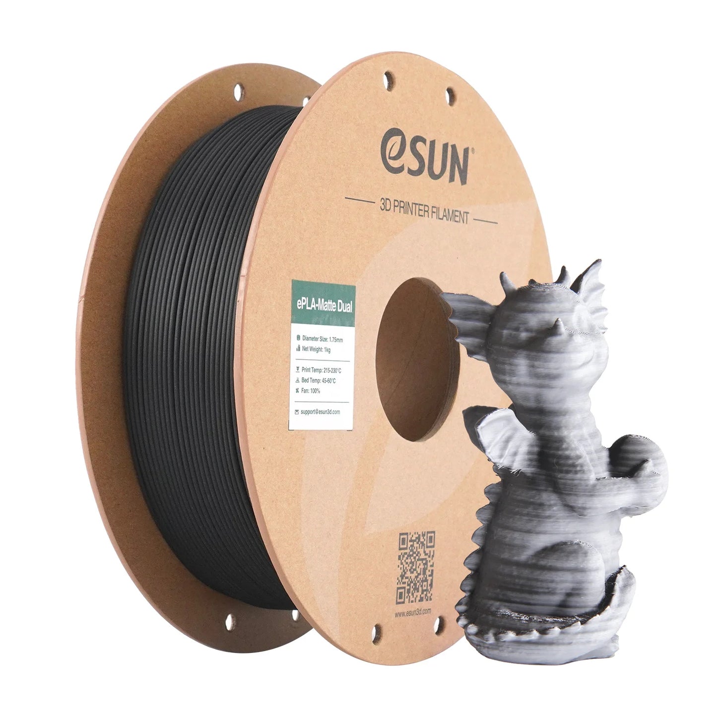 eSUN PLA Matte Black White – Elegantes Finish für deine 3D-Drucke