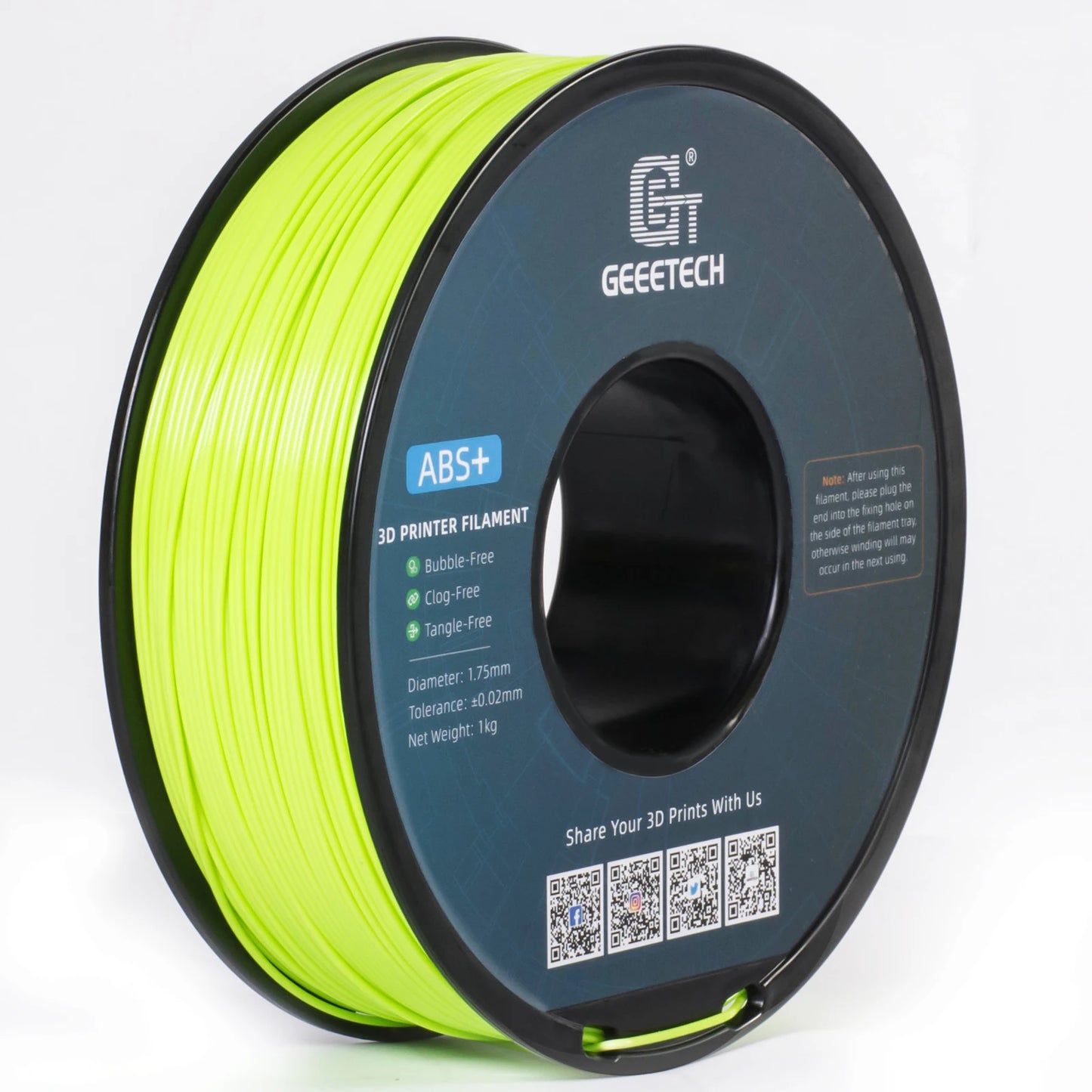 Geeetech ABS Apple Green Filament – 1 kg, 1,75 mm
